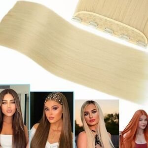 (1) Nwt 23" Blonde Hair Extension Synthetic One Piece